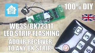 How to add IR receiver and extra buttons to any Tuya BK7231T/BK7231N LED strip controller, 100% DIY