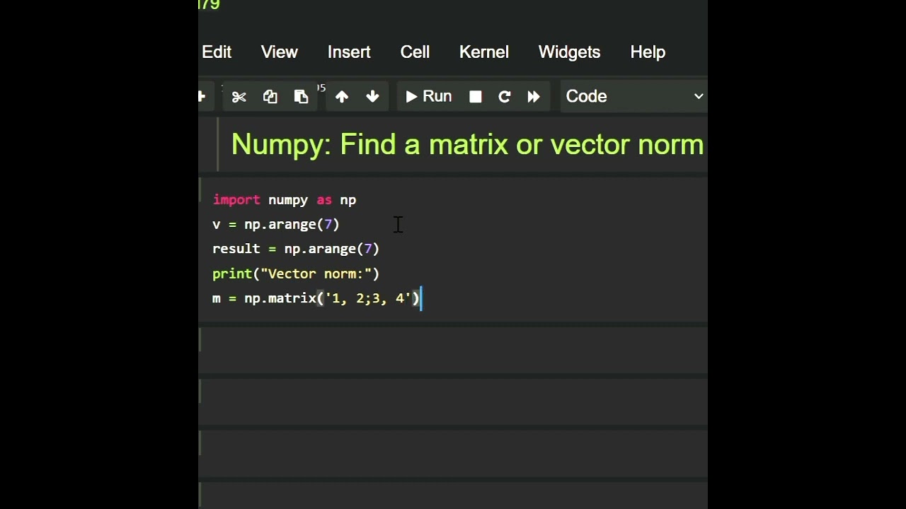 #python : numpy  find matrix or vector norm