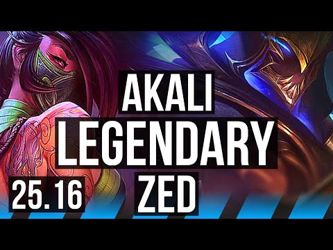 AKALI vs ZED (MID) | 12/1/4, 8 solo kills, Legendary | EUW Diamond | 25.16