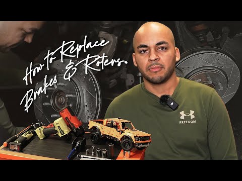 Ford F150 Raptor how to replace & install brake Pads & Rotors.Turn on park brake maintenance mode.