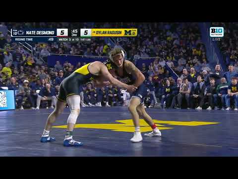 141 lbs: Penn State's Nate Desmond vs. Michigan's Dylan Ragusin | Penn State Wrestling