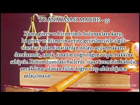 ANAYASANIN 39. MADDESİ - TCANAYASAMADDELERİ