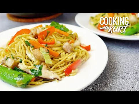 Pancit Canton: Filipino Stir-Fried Flour Stick Noodles with Pork and Vegetables | Cooking with Kurt