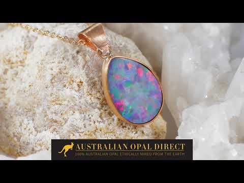 Colar de opala, colar de opala Austrália, pingente de colar de opala - Australian Opal Direct