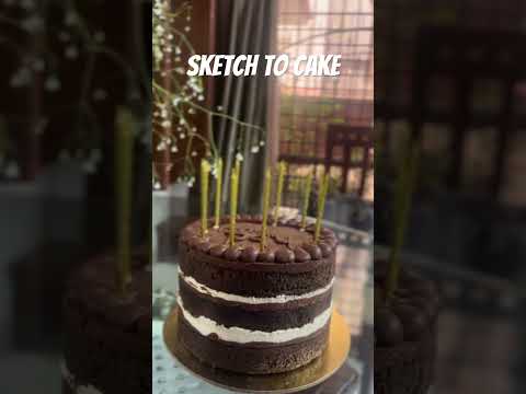 Sketch to Cake, what do you guys think? #cake #cakedraw #art #chocolate