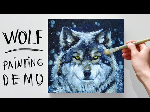 Wolf Painting Tutorial / How to paint a Wolf / Acrylic