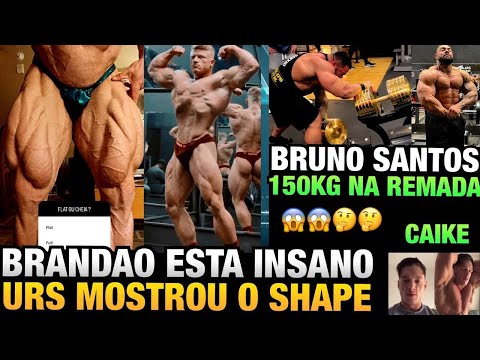 BRANDÃO INSANO - URS MOSTRA O SHAPE - BRUNO SANTOS 150KG NA REMADA COM HALTER