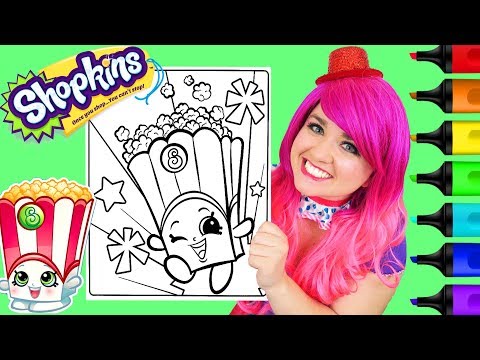 Coloring Shopkins Poppy Corn Coloring Book Page Prismacolor Colored Paint Markers | KiMMi THE CLOWN Video