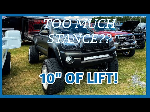 Walk around of my 2nd Gen Tacoma on 9.5” of lift with crazy stance