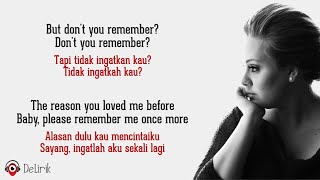 Don&#39;t You Remember - Adele (Lirik Lagu Terjemahan)