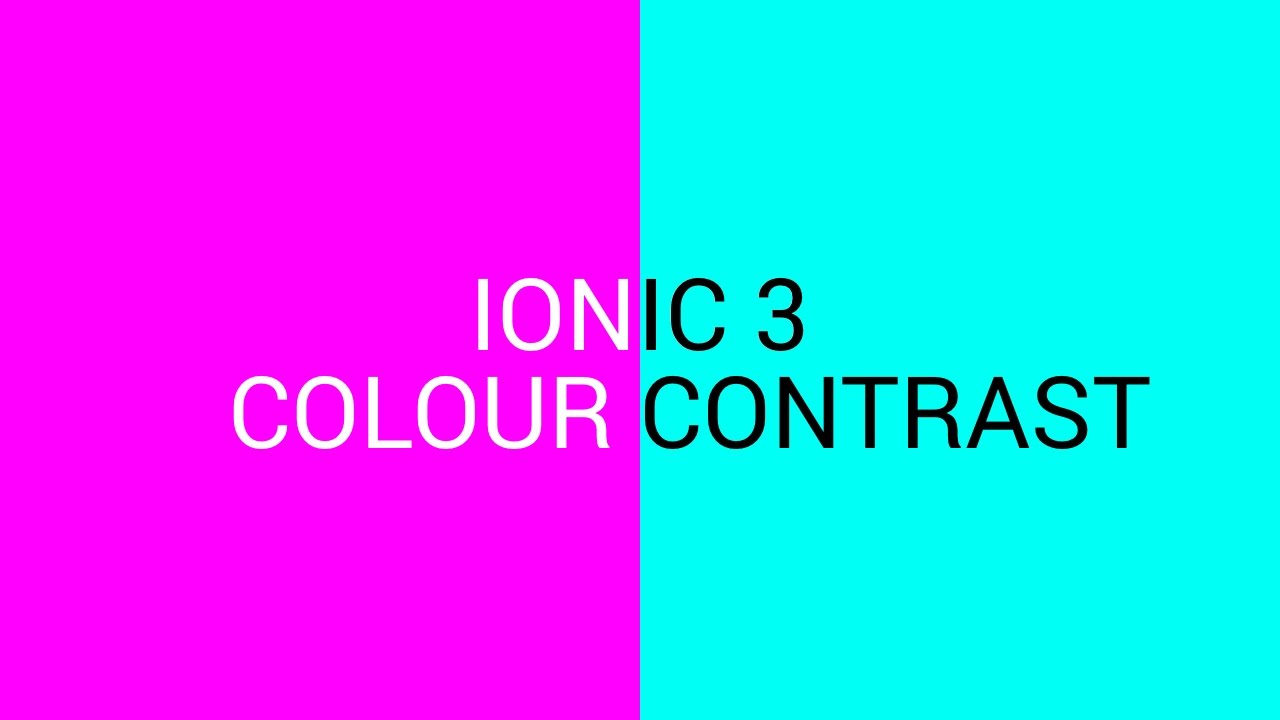 Ionic 3 - Colour Contrast