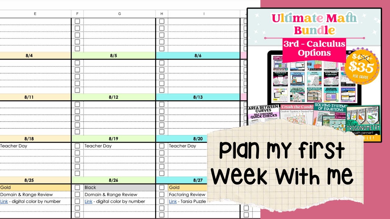 Back to School Math Planning Made Easy | First 2 Weeks with One Bundle!
