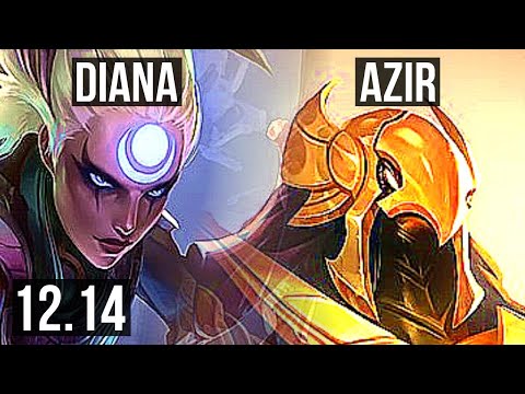 DIANA vs AZIR (MID) | 6/0/9, 400+ games, 900K mastery, Dominating | KR Diamond | 12.14