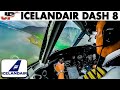 Visual Approach Iceland Extreme Airport Cockpit Dash 8