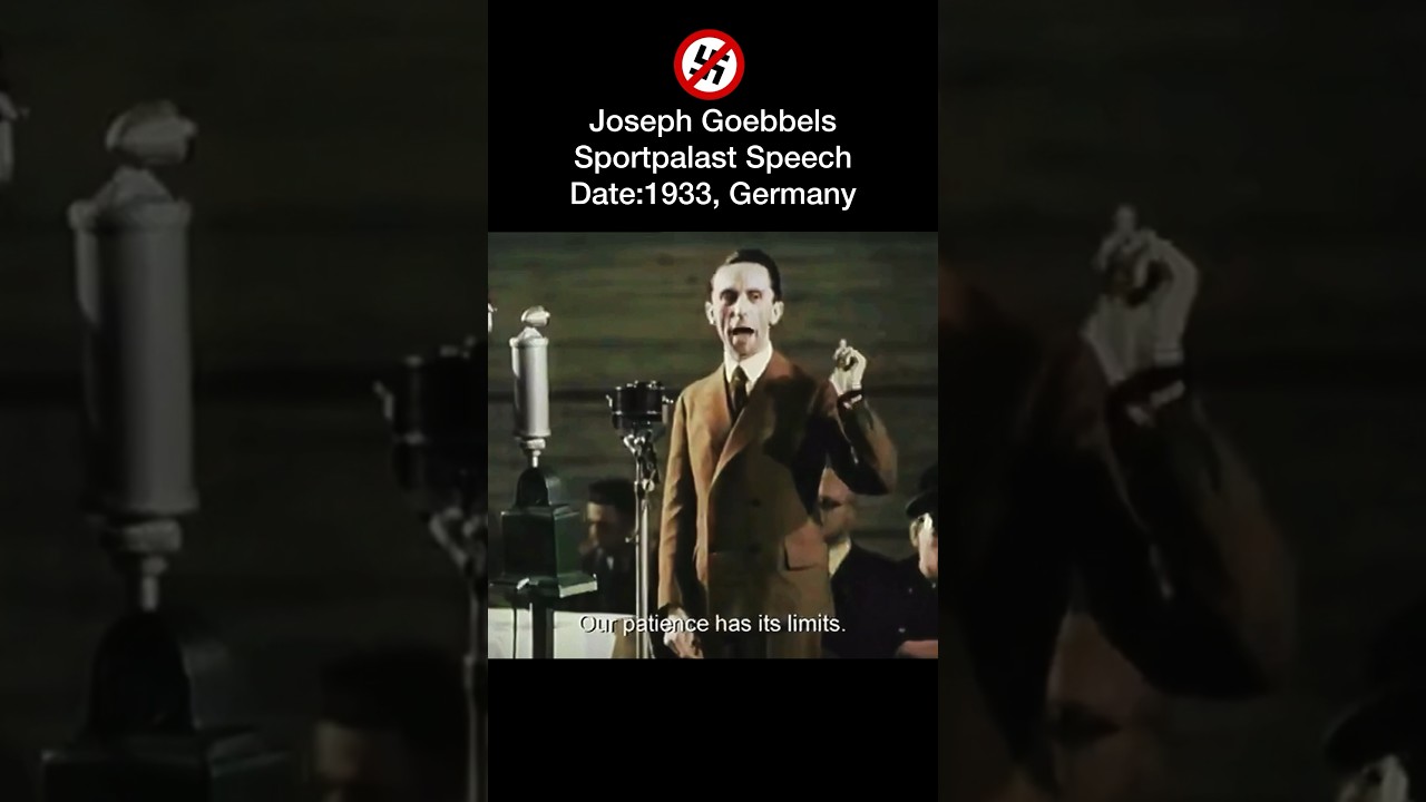 Joseph Goebbels giving speech at Sportpalast 1933