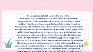 Week 14: The clothes and Fashion