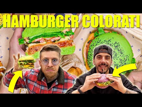 LET'S TRY THE ONLY COLORED HAMBURGERS IN ITALY - IT'S THE FIRST TIME WE'VE EATEN A VEGAN HAMBURGER!