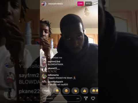 Memo600 tell story how him and lildee600 gets  chased by GD opps in Iowa