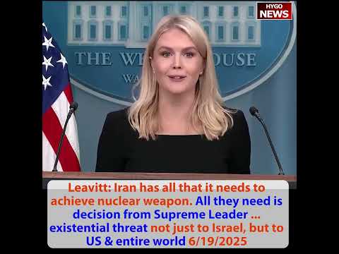 Trump message: I will make my decision within next 2 weeks; Leavitt: Iran has all it needs nuclear
