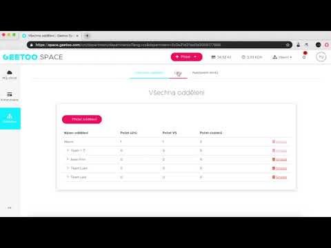 Geetoo Tutorial - Tvorba oddělení v samoobslužném portálu Geetoo Space