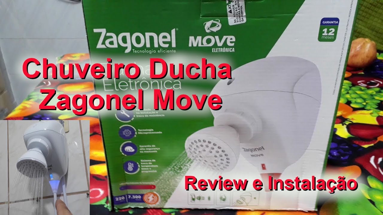 Chuveiro Zagonel Move com Led de temperatura - Ducha eletrônica  7500W - Review e Instalação