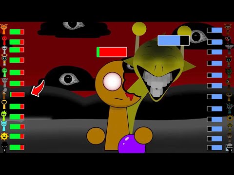 SPRUNKI HOUSE OF HORROR WITH HEALTH BARS | Reaction | Animation | Horror sprunki