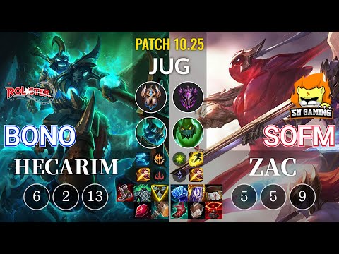 KT Bono Hecarim vs SN SofM Zac Jungle - KR Patch 10.25