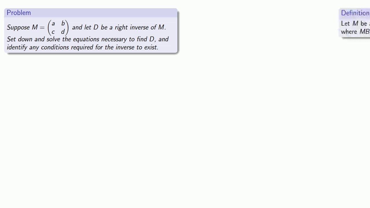 Solution: Finding Inverse Matrices