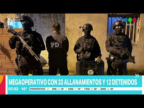 Allanamientos en Santa Fe y Nelson con 12 detenidos en 33 procedimientos