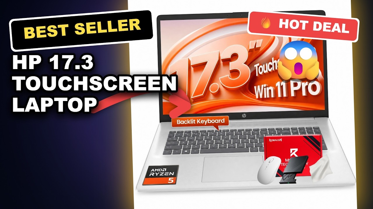 HP 17.3 Touchscreen Laptop Review: AMD Ryzen 5 Powerhouse for Work & Study review video