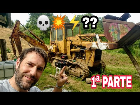 COLD START⚡ARRANCAR EXCAVADORA PARADA AÑOS⚠️ 1ª PARTE💀 Starting Old 1970 John Deree 450 Excavator💥💨