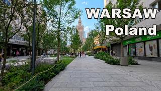 Central Warsaw on a Summer Day: 4K POV Walking Tour