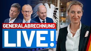 BUNDESTAG LIVE mit Alice Weidel in der Debatte zur Regierungserklärung von Scholz - AfD-Fraktion