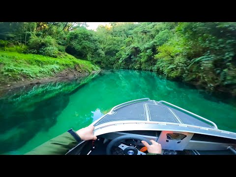 Is this Real Life? Secret lush side stream jet boating. New Zealand