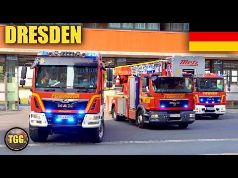 [Dresden] Fire Trucks, Ambulances, & Police Cars With Lights & Sirens!