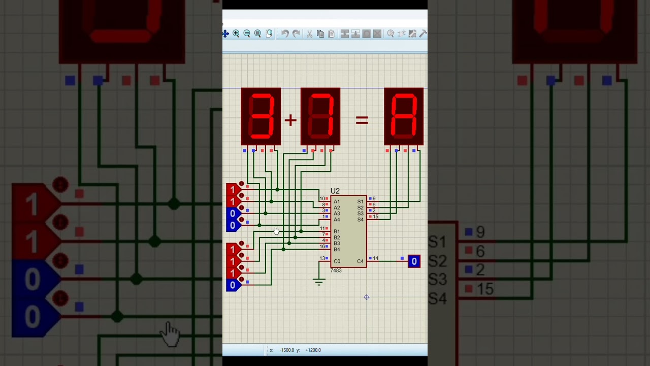 4-Bit Binary Adder Using IC 7483 in Proteus Simulation | Digital Electronics Project