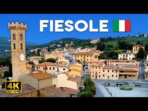 FIESOLE, ITÁLIA 🇮🇹 Cidade etrusco-romana com a melhor vista de Florença (passeio a pé) [4K 60fps]