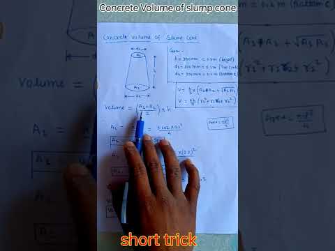 Short trick concrete volume of slump cone || #short #shortvideo  #shorts #civilengineering #maths