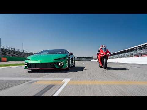 Thumbnail for Lamborghini Temerario VS Ducati Panigale V4: an adrenaline-fuelled drag race by Lamborghini Temerario