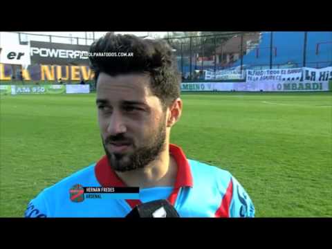 Fredes: "Sirve en lo anímico". Arsenal 2 - Tigre 0. Fecha 22. Primera División 2015. FPT.