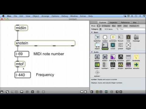Max MSP V6 Tutorial 13 - mtof  - Midi note to frequency