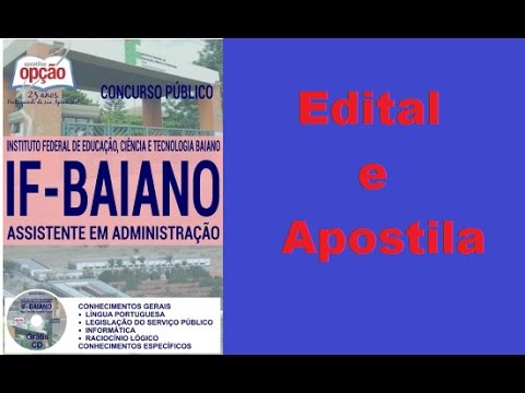 Apostila Edital Concurso IF Baiano cargo assistente em administração