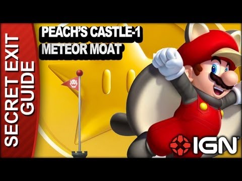 New Super Mario Bros. U Secret Exit Walkthrough - Peach's Castle-1: Meteor Moat