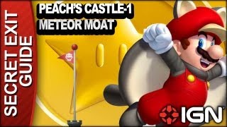 New Super Mario Bros. U Secret Exit Walkthrough - Peach's Castle-1: Meteor Moat
