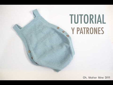 DIY Cómo hacer pelele tejido con dos agujas paso a paso