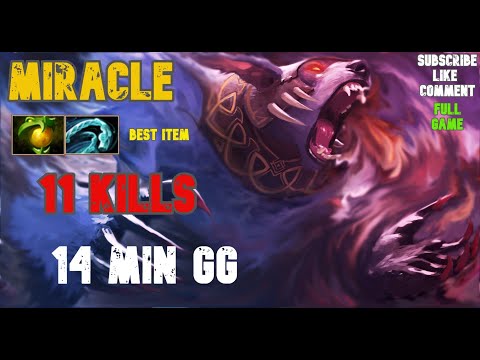 WTF!!! Miracle beyond godlike 11 min and Miracle dota2 7.26b fast end game 14 min without zero death