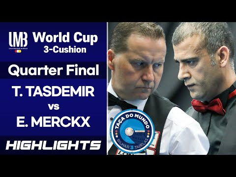 [World Cup 3-Cushion Porto 2018] Quarter Final - Tayfun TASDEMIR (TUR) vs Eddy MERCKX (BEL). H/L