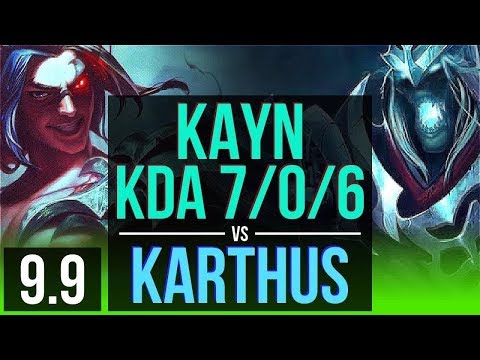 KAYN vs KARTHUS (JUNGLE) | KDA 7/0/6, Godlike | BR Challenger | v9.9