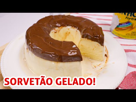 Pudim de Sorvete de Leite Ninho com Calda de Chocolate: Receita Rápida