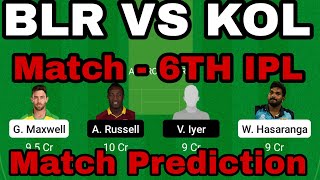 blr vs kol dream11 team playing11 match prediction| blr vs kol dream11 prediction|blr vs kol dream11